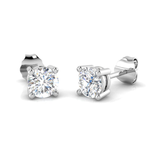 Diamond Solitaire Stud Earrings