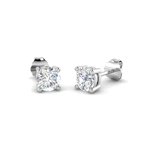 Diamond Solitaire Stud Earrings