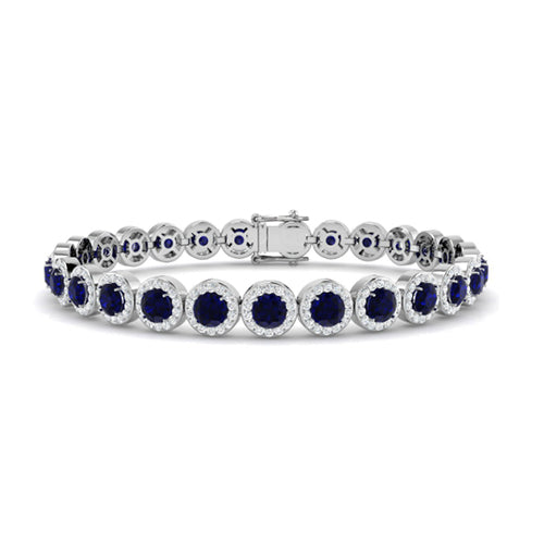 Sapphire and Diamond Halo Bracelet