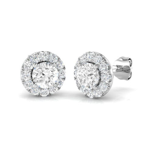 Diamond Halo Earrings