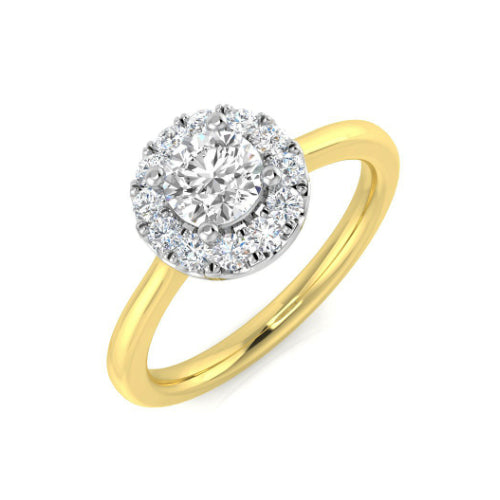 Diamond Halo Cluster Ring