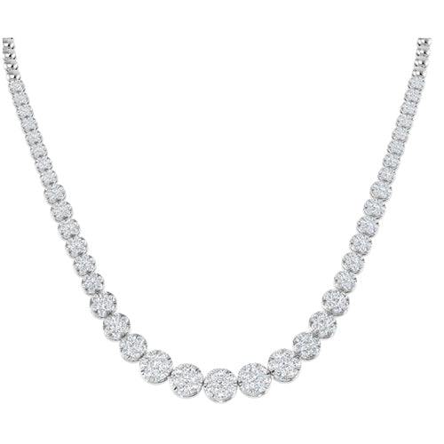 Diamond Cluster Riviere Necklace