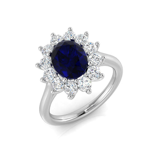 Sapphire and Diamond Cluster Ring Kate Middleton