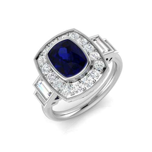 Fancy Sapphire and Diamond Dress Ring