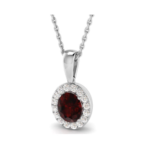 Oval Ruby and Diamond Pendant